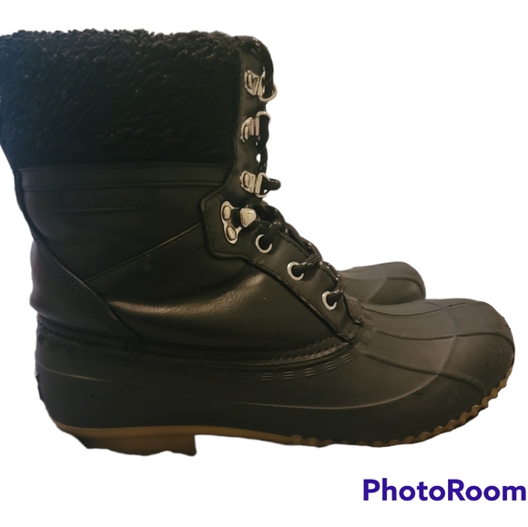 Tommy Hilfiger Women's Rain/Duck Boots Size 8 Black - Picture 3 of 6